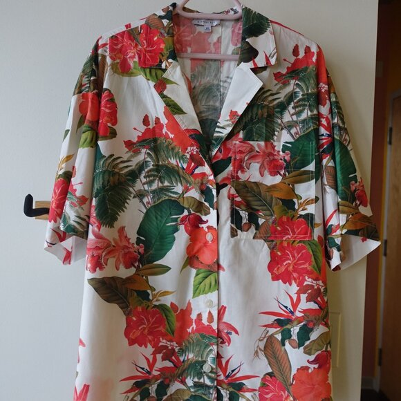 Gianni Bini Thea Camp Shirt XS S Medium M SM Small Hawaiian Tropical Bliss vacay - Picture 2 of 16